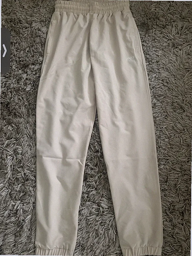 ARKK Copenhagen Jogginghose Ripstop Beige Gr. M Schrittl. 82 cm Logo