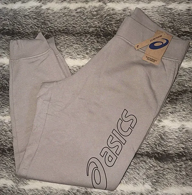 Asics Logo Sweatpant Beige Tan Track Bottom Jogger Brandneu Größe XL - UVP 49£