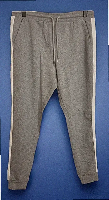 ASOS Herren Jogginghose 3XL Grau Weiß Streifen Neu Ohne Etikett