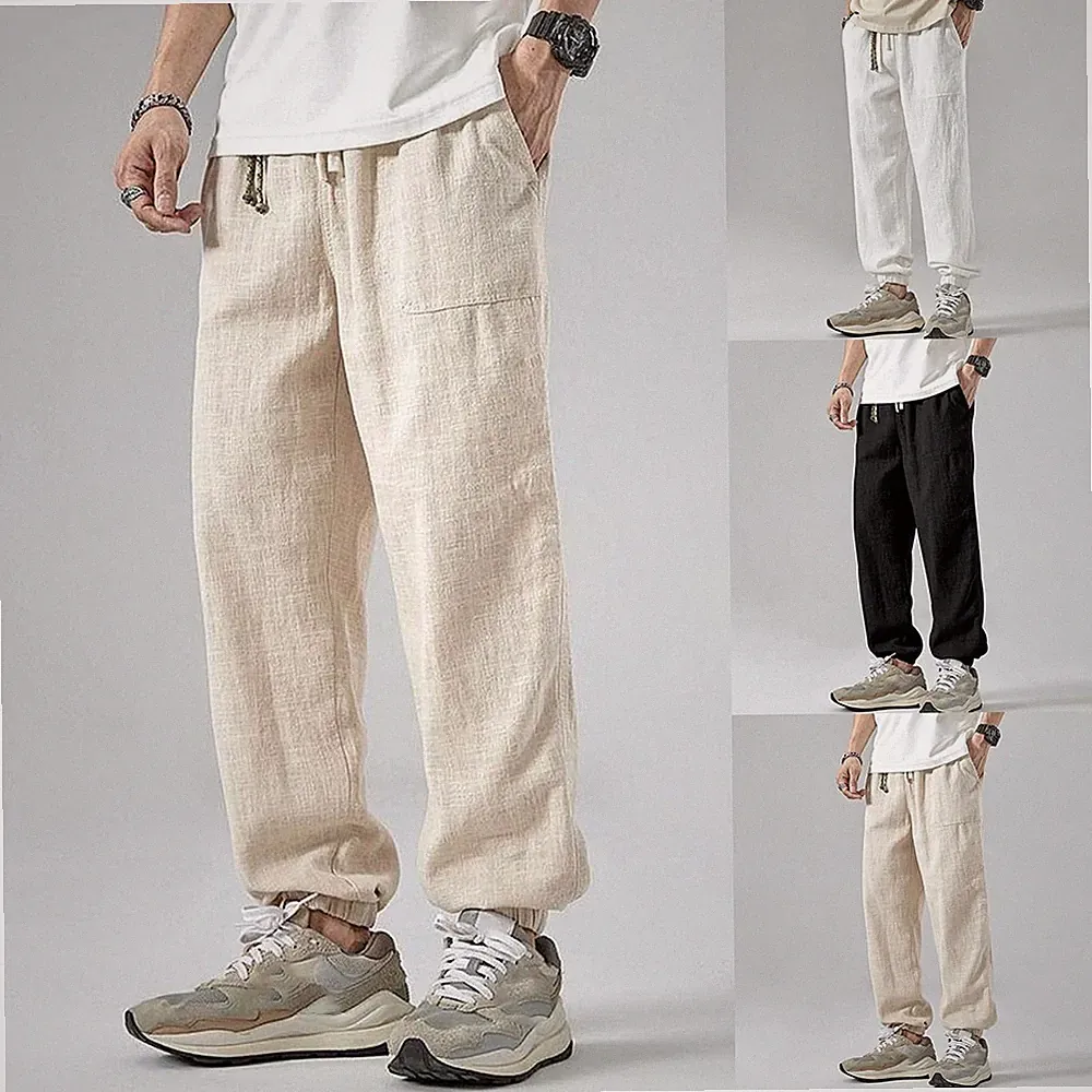 Atmungsaktive Baggy Jogginghose für Herren mit Gummibund und Einfarbig
