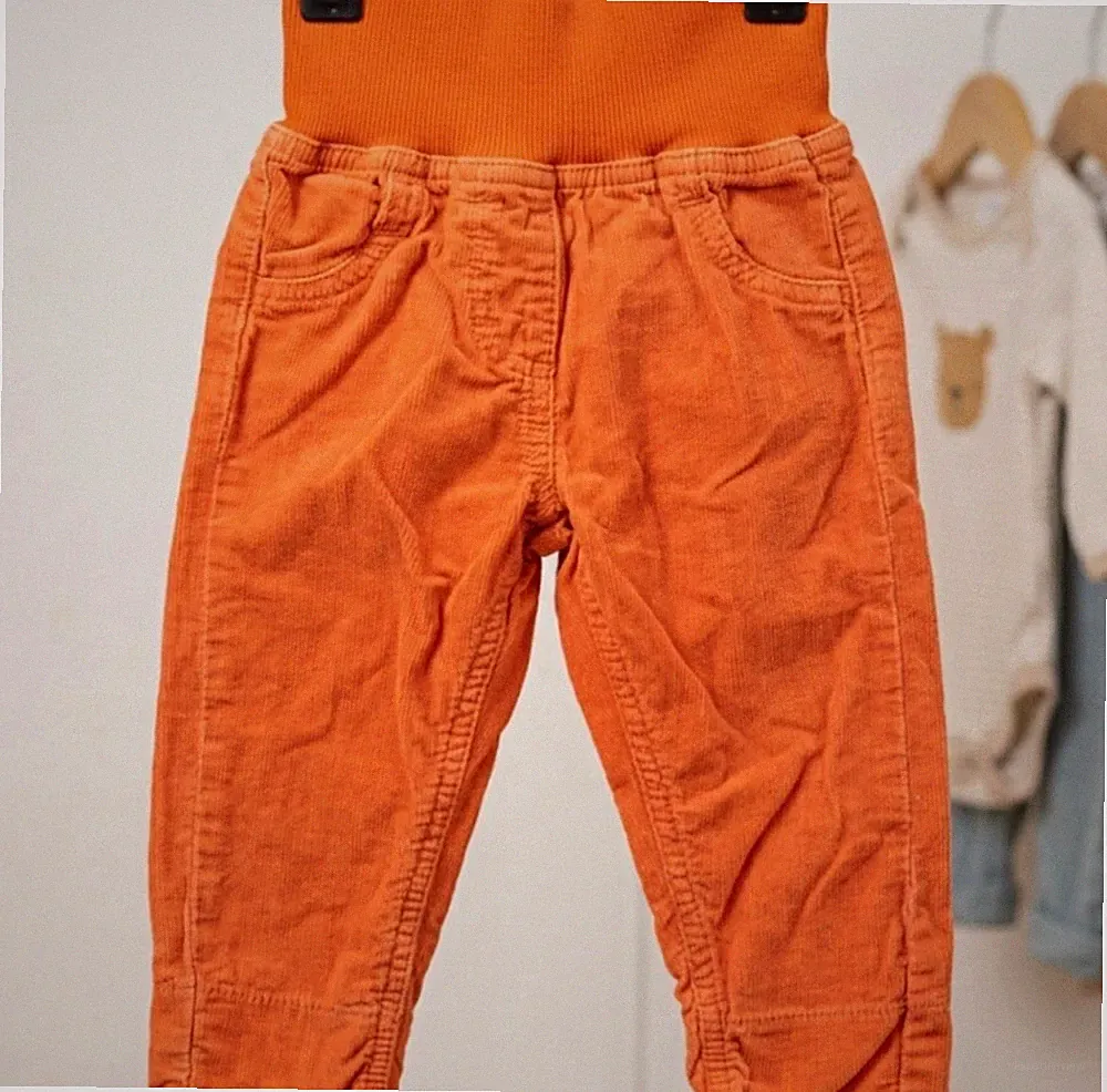 Baby Jogginghose Cord Orange Uni mit elastischem Bund, Gr. 80 Unisex