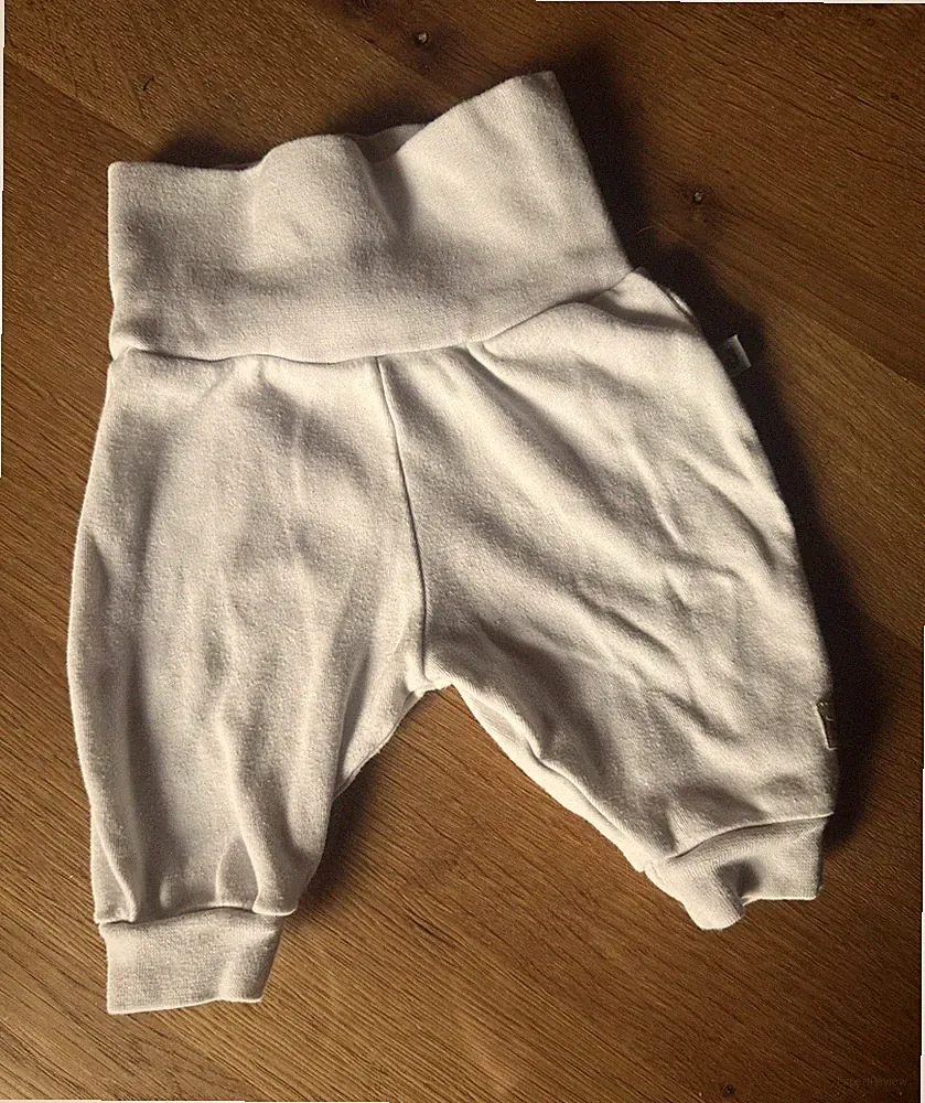 Baby Jogginghose Gr. 56 weiß Baumwolle Jersey, elastischer Bund, Bündchen