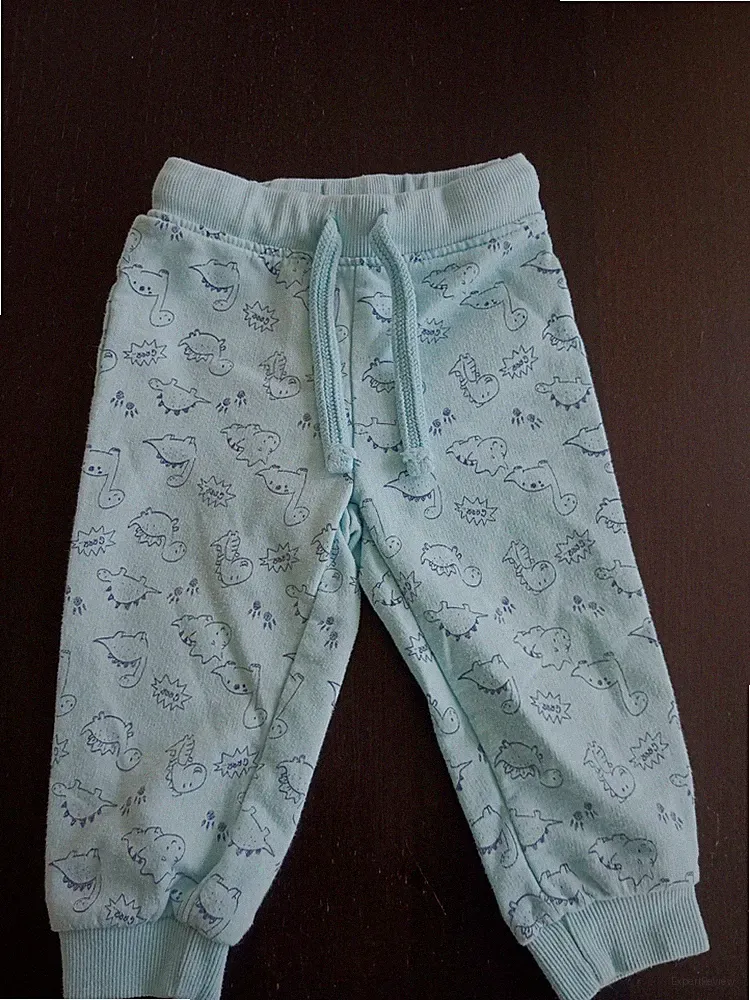 Baby, Jungen, Jogginghose, Türkis mit Dinosauriern, Gr. 80, gebraucht