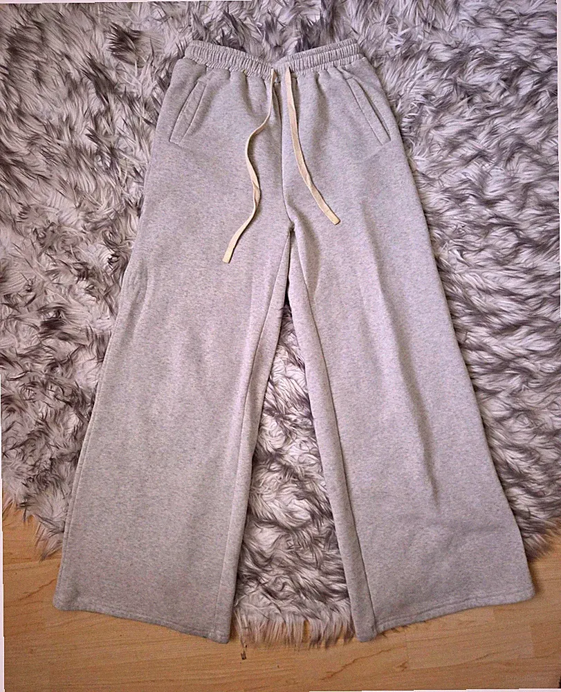Baggy Damen Jogginghose Grau Gr. M weites Bein mit Zugbandverschluss