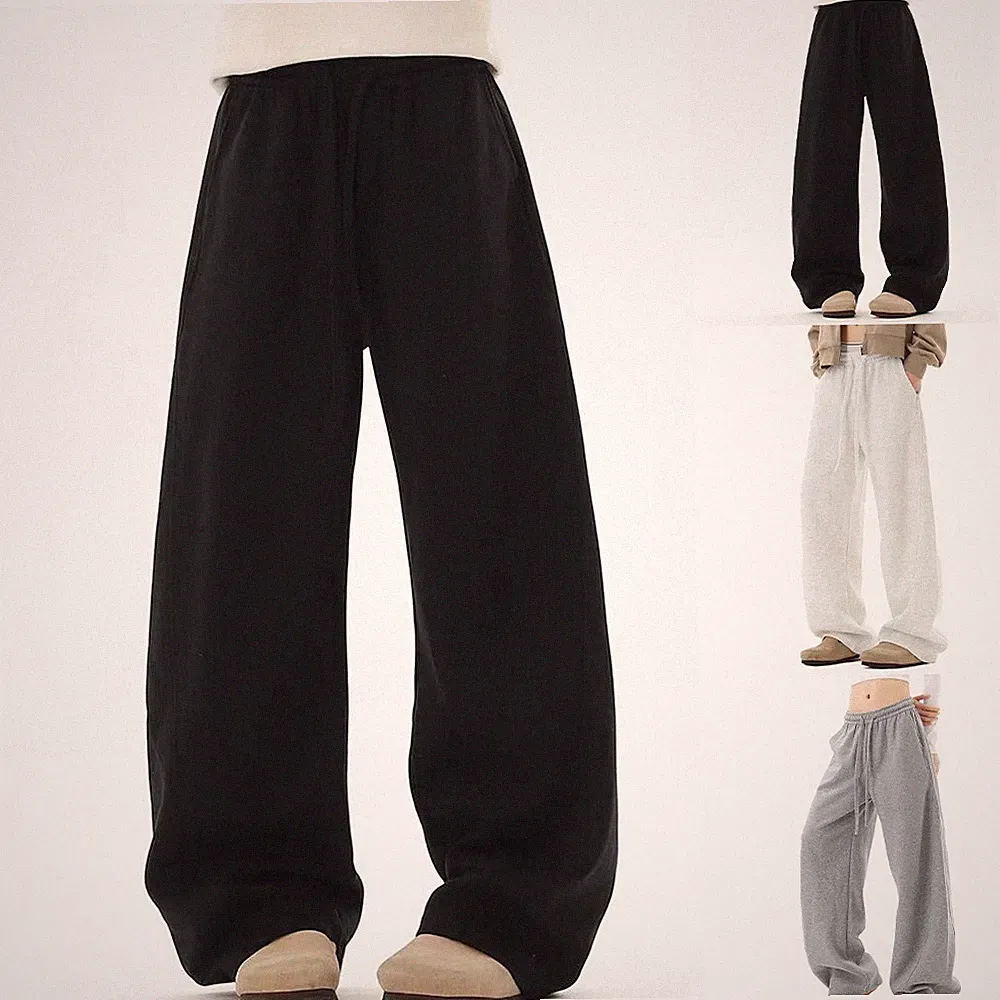 Baggy Jogginghose weites Bein Freizeit Sporthose mit Kordelzug für Herren und D