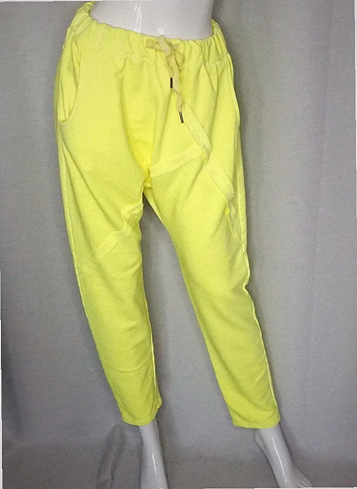 Baggy Schlupfhose Jogpants Jogging Hose Linksnaht Neon Gelb 36,38,40,42,44 Neu