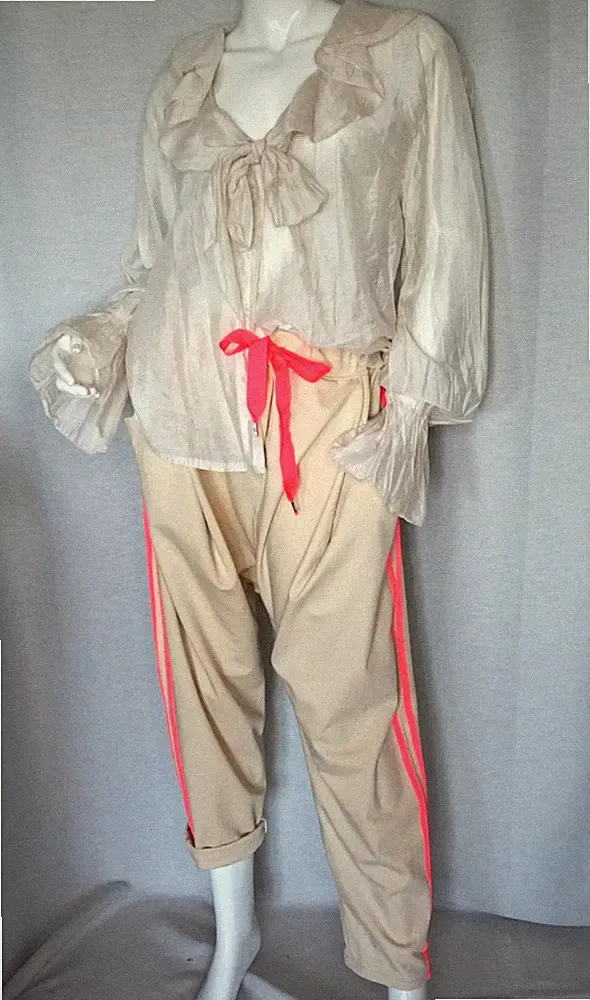 Baggy Schlupfhose Jogpants Jogging Hose Sand Beige Neon Pink 38,40,42,44 Neu