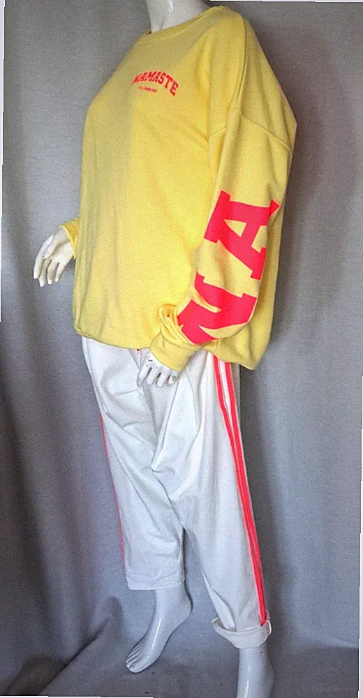 Baggy Schlupfhose Jogpants Jogging Hose Weiss Offwhite Neon Pink 38,40,42,44 Neu