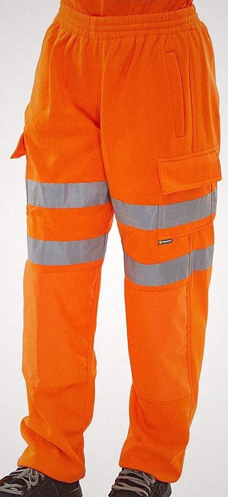 Beeswift Hi-Vis Fleece Jogginghose Voll Elastischer Bund Orange, Gelb