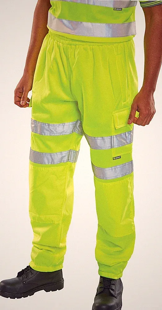Beeswift Hi-Vis Fleece Jogginghose Vollständig Elastischer Bund Orange, Gelb