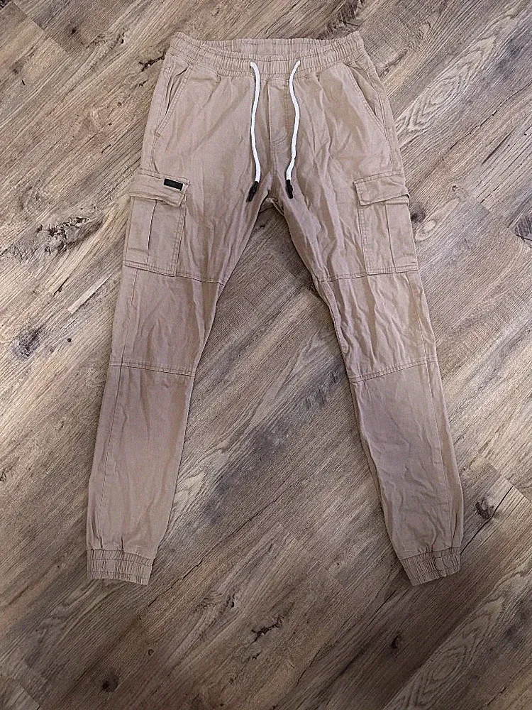 BEHYPE Unisex Jogginghose Gr. W 31 Beige 96.9% Baumwolle Einfarbig Cargo Jogger