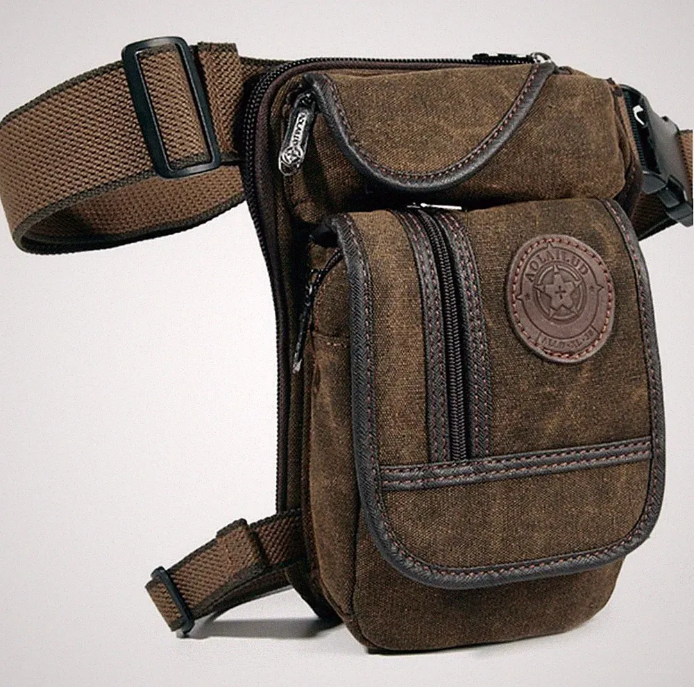Beintasche Canvas Reitertasche Huefttasche Oberschenkel Herren Outdoor Tactical