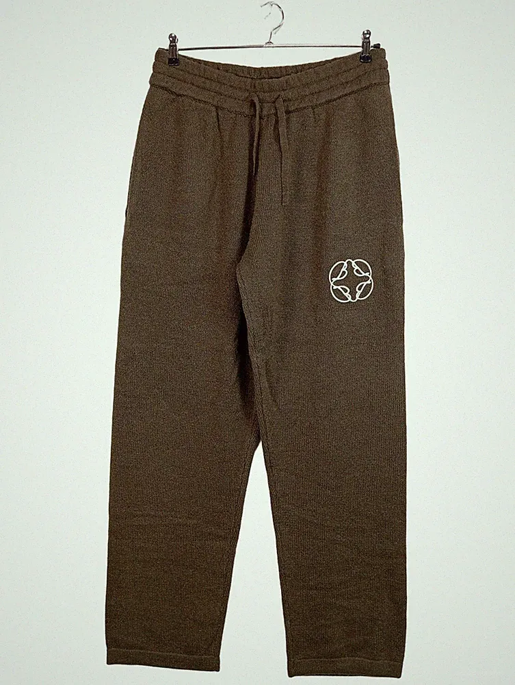 Belier Herren Jogginghose Strickhose Braun Logo Gr. 54 XXL L37
