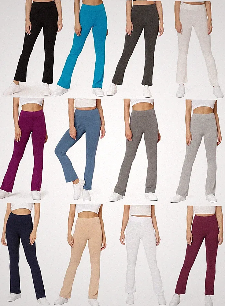 Bellivalini Damen Yogahose Leggings Lang Flared Viskose Jogginghose Fitness