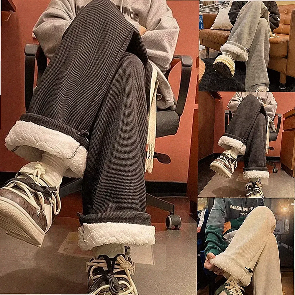 Bequeme Fleece gefütterte Herren Jogginghose lockere Passform für den Alltag H