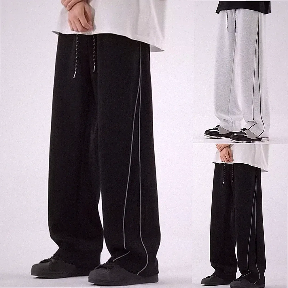 Bequeme Herren Freizeit Jogginghose Baggy Fit gerades Bein Übergröße Hose