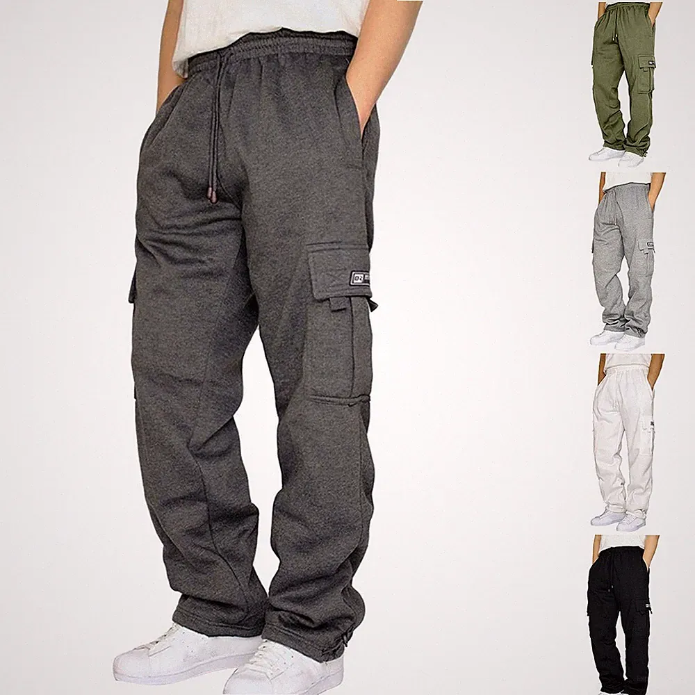 Bequeme lockere Cargo Jogginghose Sporthose für Herren mit und Taillenb