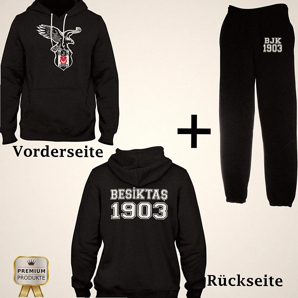 BESIKTAS BJK KAPUZENPULLI JOGGINGHOSE PULLOVER 2er SET SAMPIYON KARA KARTAL