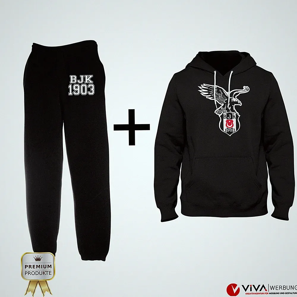 Besiktas Hoodie & Jogginghose 2er Set – Kapuzenpullover für Herren und Damen bjk