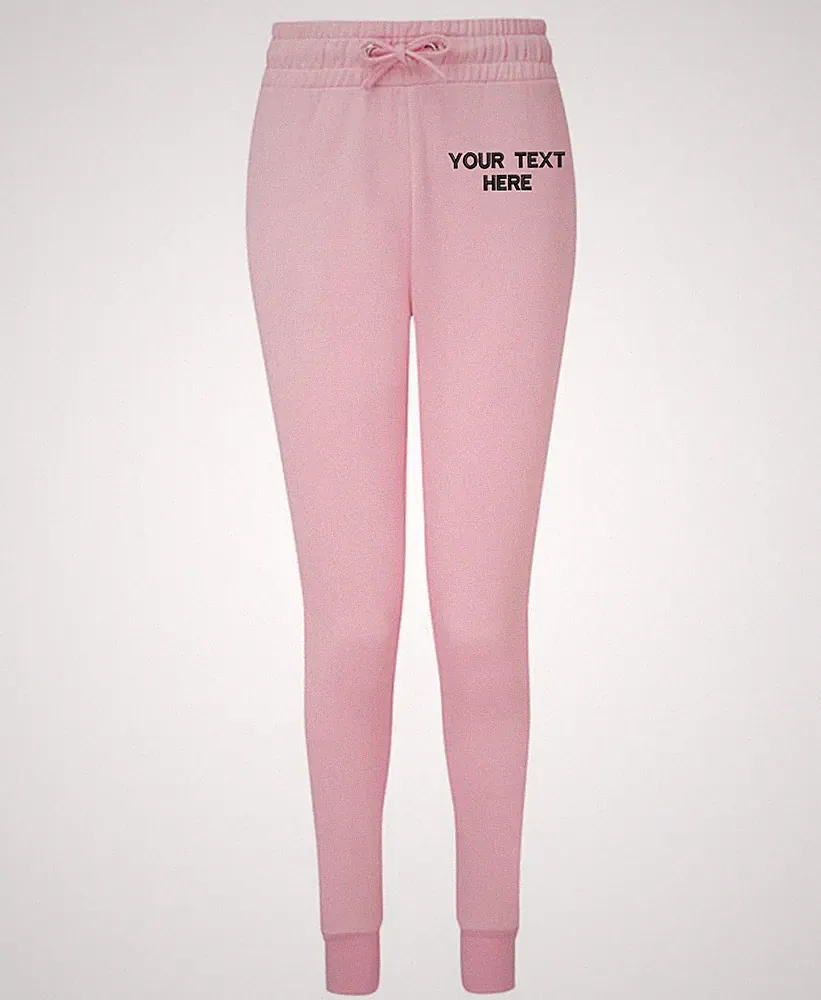 Bestickte Damen TriDri taillierte Jogginghose Text Logo Arbeitskleidung Freizeit Yoga Übung