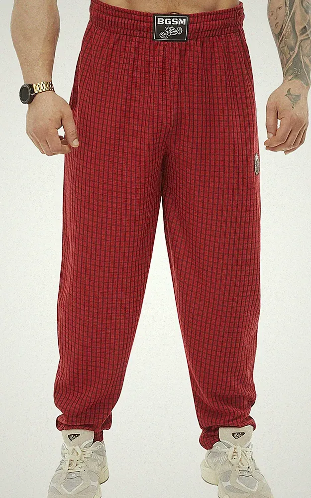 BGSM Sporthose Jogginghose Trainingshose Bodyhose Bodybuilding 1389-PNT-RED
