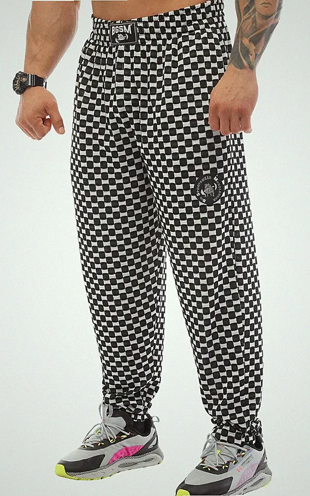 BGSM Sporthose Jogginghose Trainingshose Bodyhose Bodybuilding kariert 1364-PNT