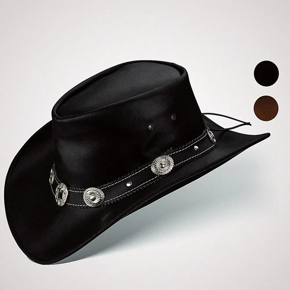 Black Forest Fox Damen Herren Cowboy Western Leder Hut STAR Reiten Busch