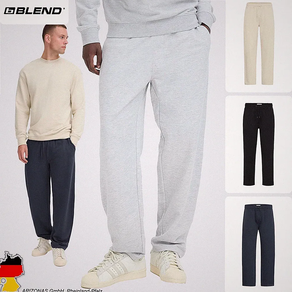 BLEND Herren Jogginghose im Relaxed Fit mit Wide-Leg-Schnitt