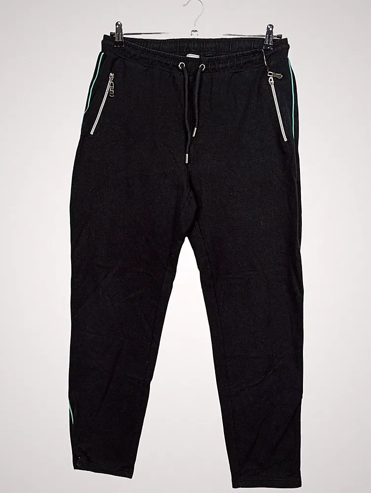Blue Moon Herren Jogginghose Gr. 46 Schwarz Reißverschluss