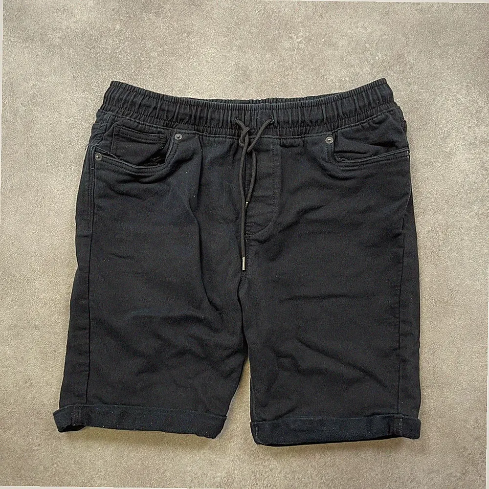 Blumind Jogginghose Herren Medium elastische Taille Kordelzughose, schwarz