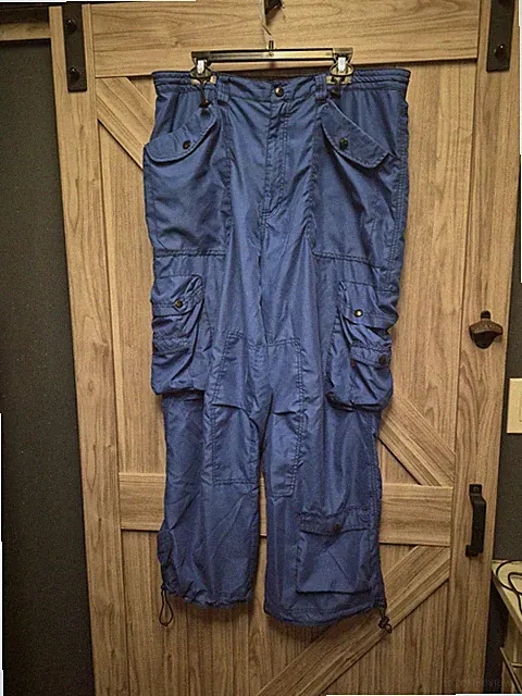 Boardstiff XL Baggy Rave Blue Cargo Pocket Jogger Pants Mens Y2K Skater Grunge