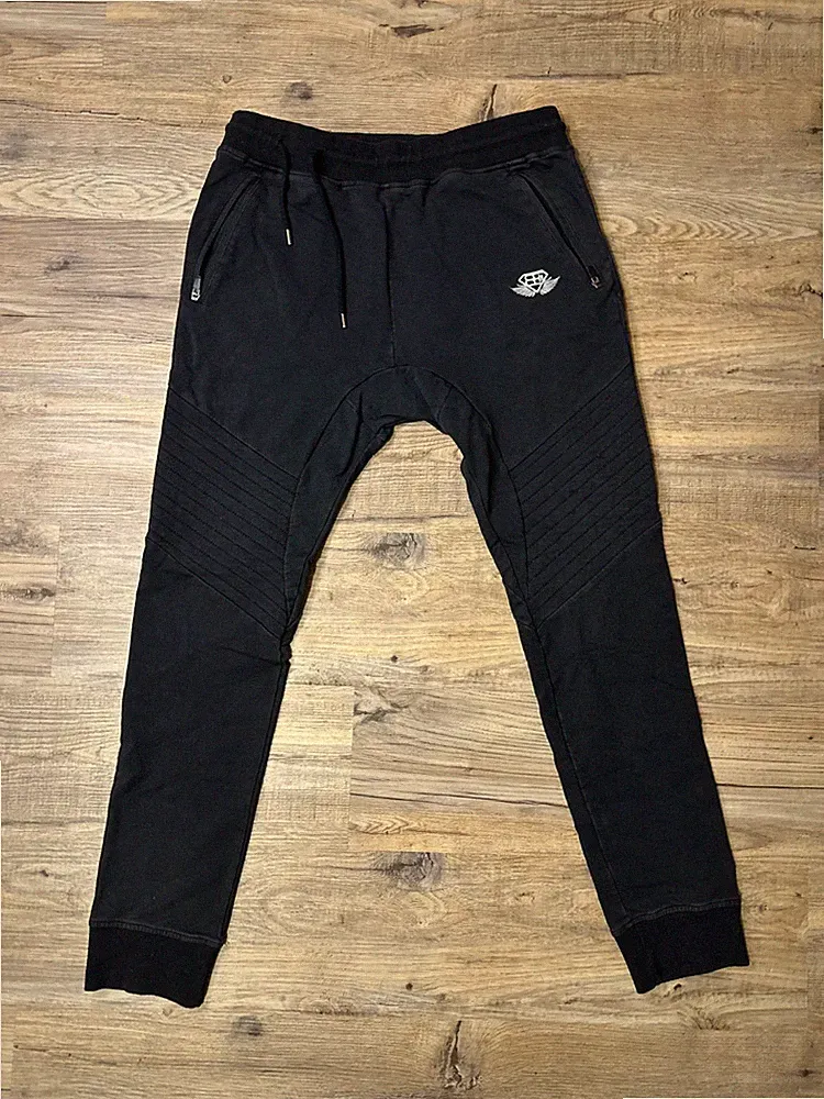 BODY ENGINEERS Herren Jogginghose Gr. L Schwarz Baumwolle Jogger Kordelzug Hosen