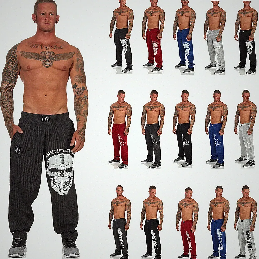 Bodybuildinghose Totenkopf Jogginghose Bulldogge Sporthose Gym Pumperhose M-12XL