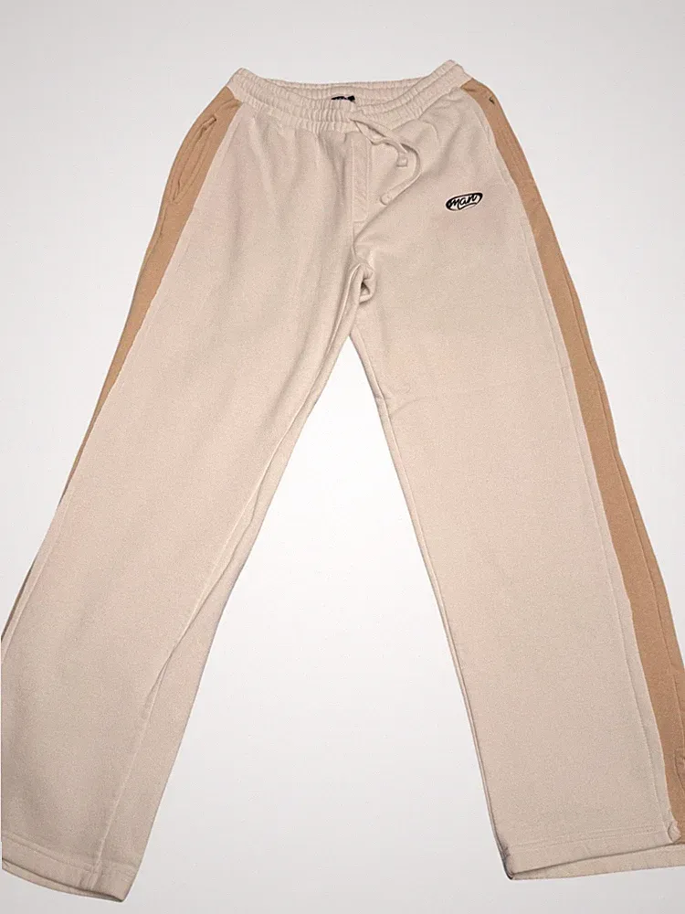 boohooMAN Jogginghose Herren M Creme Beige Sweatpants Jogger Streetwear