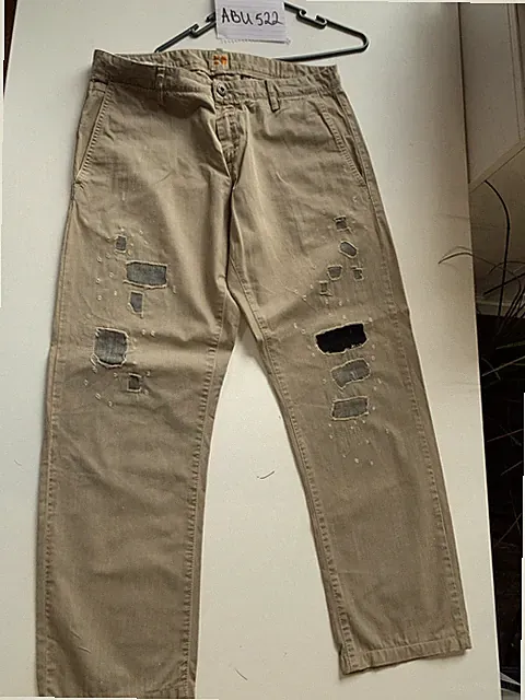 Boss Orange Hellbraune Herrenhose Größe 33x34 Regular Fit Patched Trousers ABU-522
