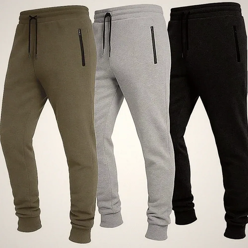 Brandneu Fitness Laufen Herren Jogginghose Sport Trainingshose Einfarbig