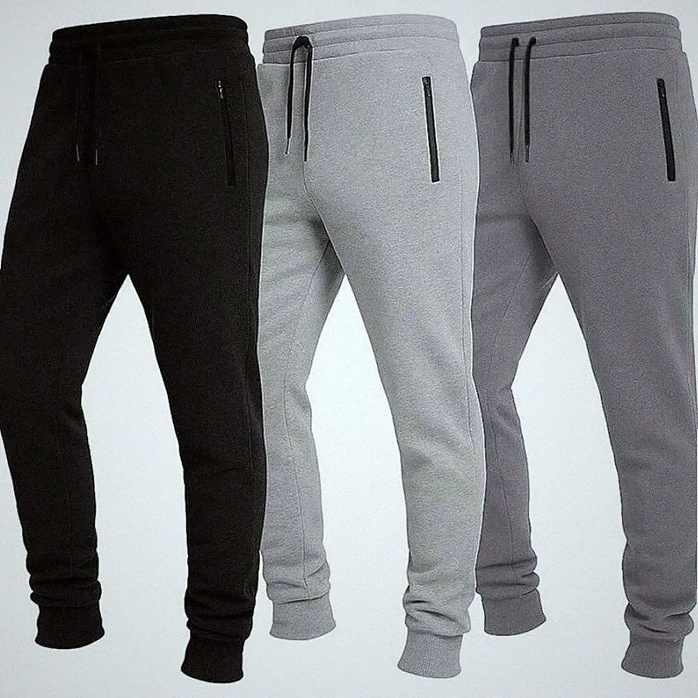 Brandneu Fitness Laufen Herren Jogginghose Sport Trainingshose Einfarbig