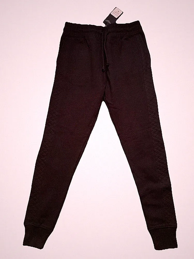 Brave Soul Herren W32 "L32" schwarz Rautenmuster Seite Skinny Jogginghose Neu mit Etikett