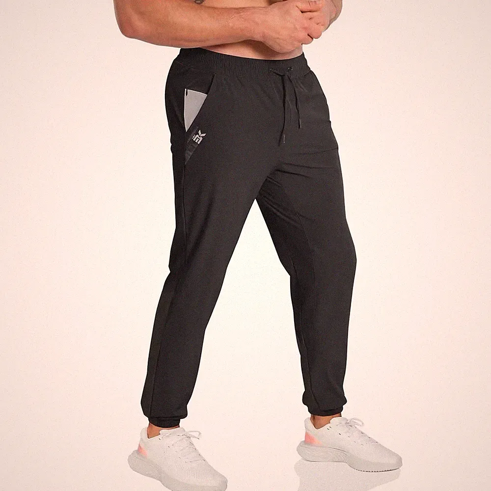BROKIG Sport Jogger Hose Herren L Schwarz Trainingshose Zip Tasche Neu