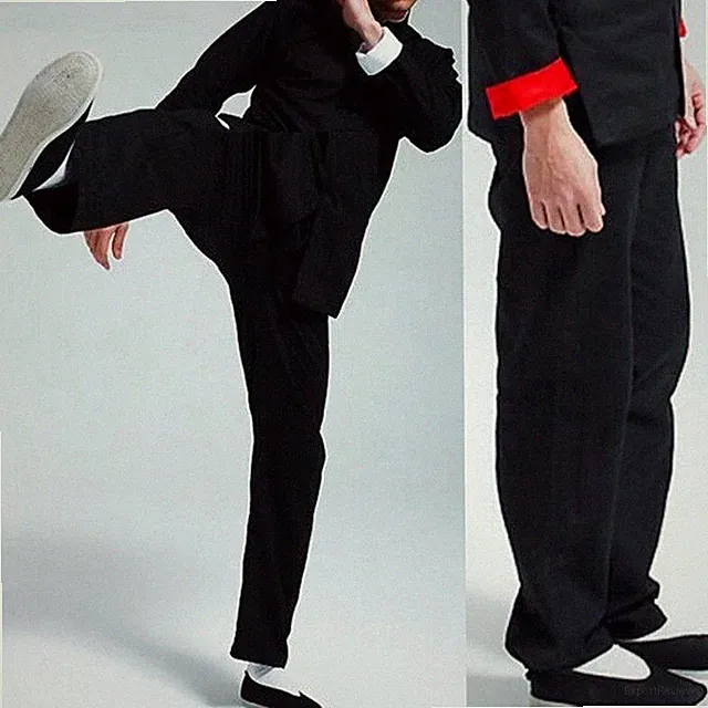 Bruce Lee Chinese Wing Chun Kung Fu Hose Martial Arts Schwarz Pants Tai Chi Yoga