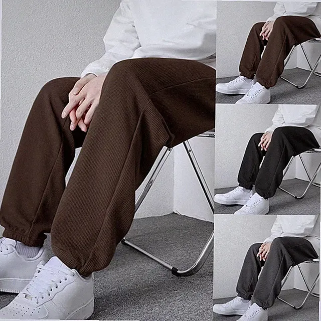 Bündchen Herren Freizeithose - Loose Fit Jogginghose mit verstellbarem Kordelzu