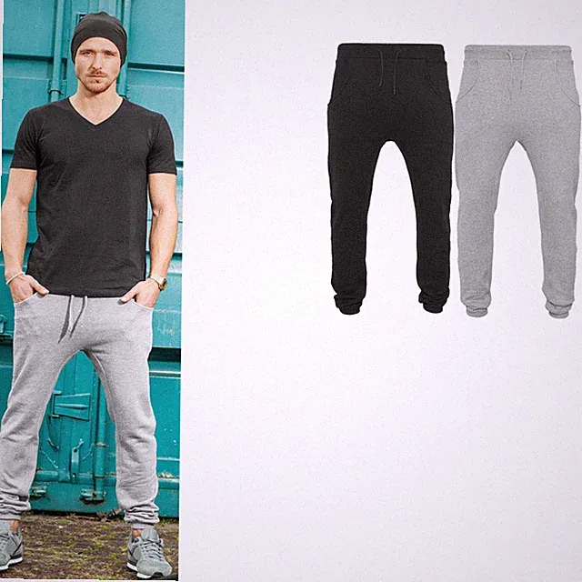 Build Your Brand Heavy Deep Crotch Sweatpants |BY013 - Gym bequemes Fit Polycott