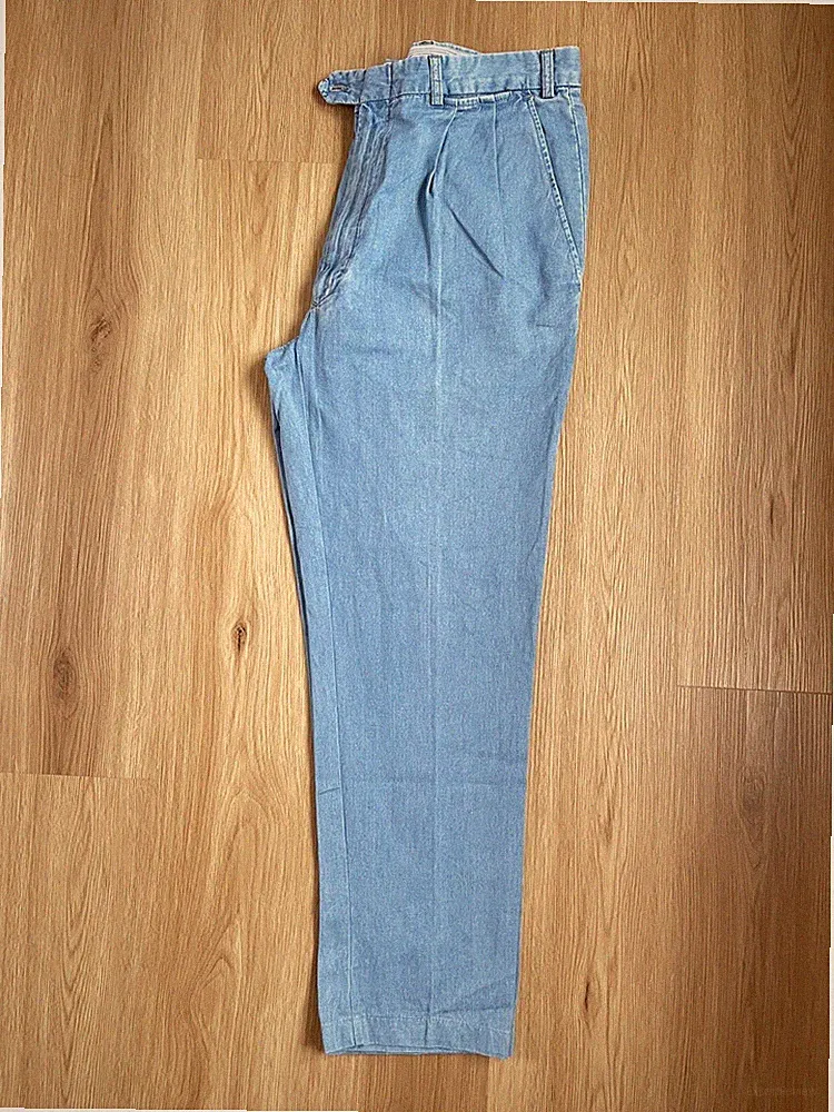 BURBERRY Herren Hose Gr. 56 leichte Baumwolle Denim hellblau