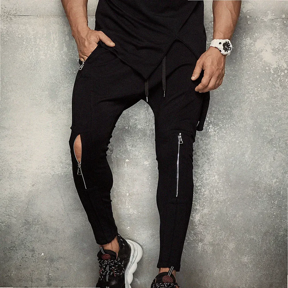 By Alina Herren Boyfriend Baggy Harems Jogginghose Trainingshose Zipper S-XL