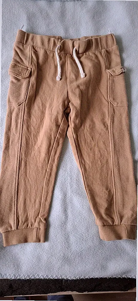 C&A Baby Jogginghose Gr. 98 Beige Baumwolle elastischer Bund unifarben
