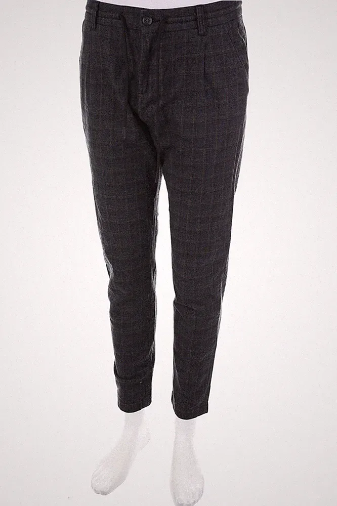 C&A Jogging-Hose Karo kariert W32 grauschwarz