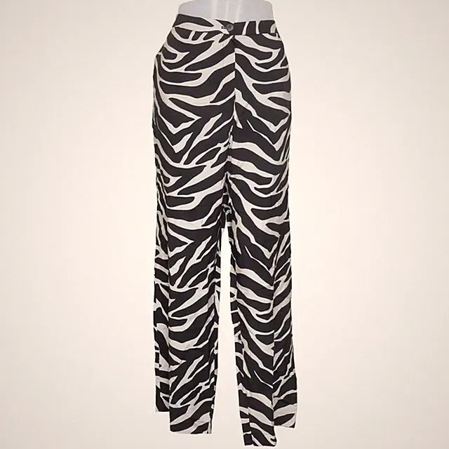 C&A, Palazzohose, Größe: 48, Schwarz/Weiß, Zebra, Herren #nxK