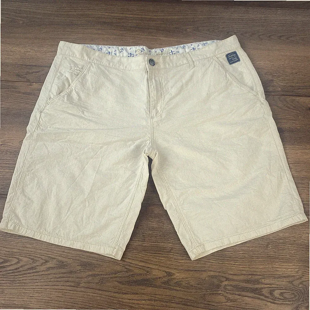 C.M.P Camp David Herren Gr. XXL Chino kurz beige / weiß gestreift shorts