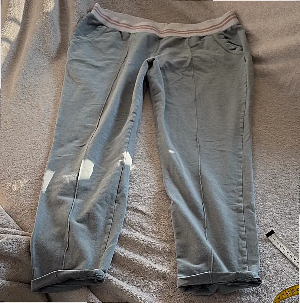 CALIDA Damen Jogginghose Grau Gr. L Jersey Stretch Bund Taschen Regular Fit