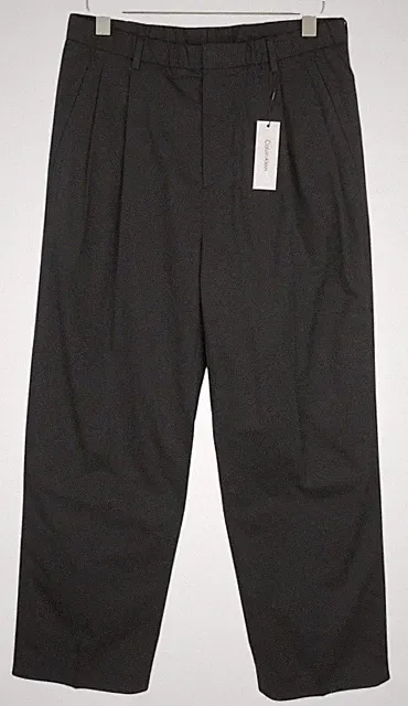 CALVIN KLEIN Baumwolle Seacell Moderne Herrenhose M Schwarz Faltchino RRP139